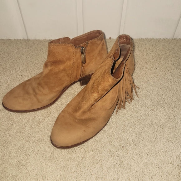 Tan Suede Ankle Boots - Picture 1 of 2